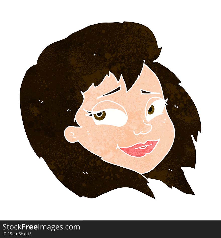 Cartoon Happy Female Face