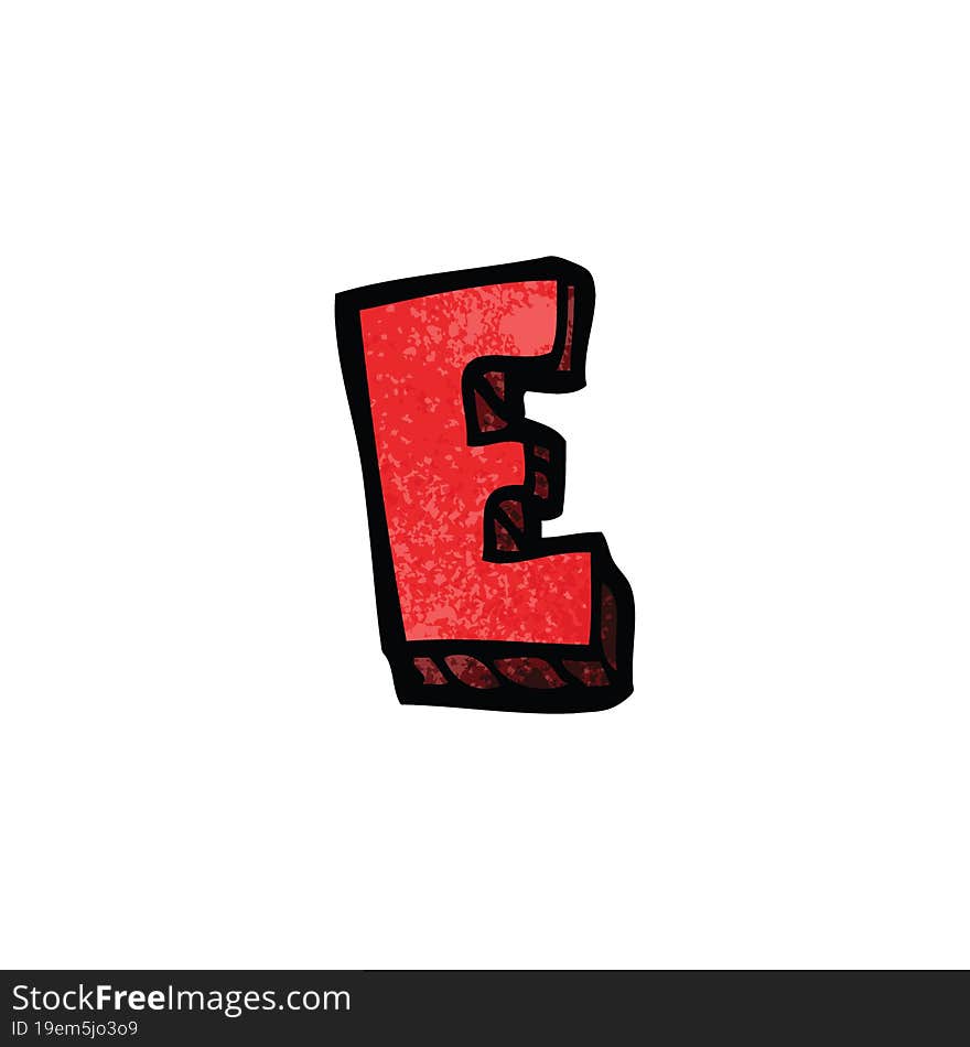 cartoon doodle letter e