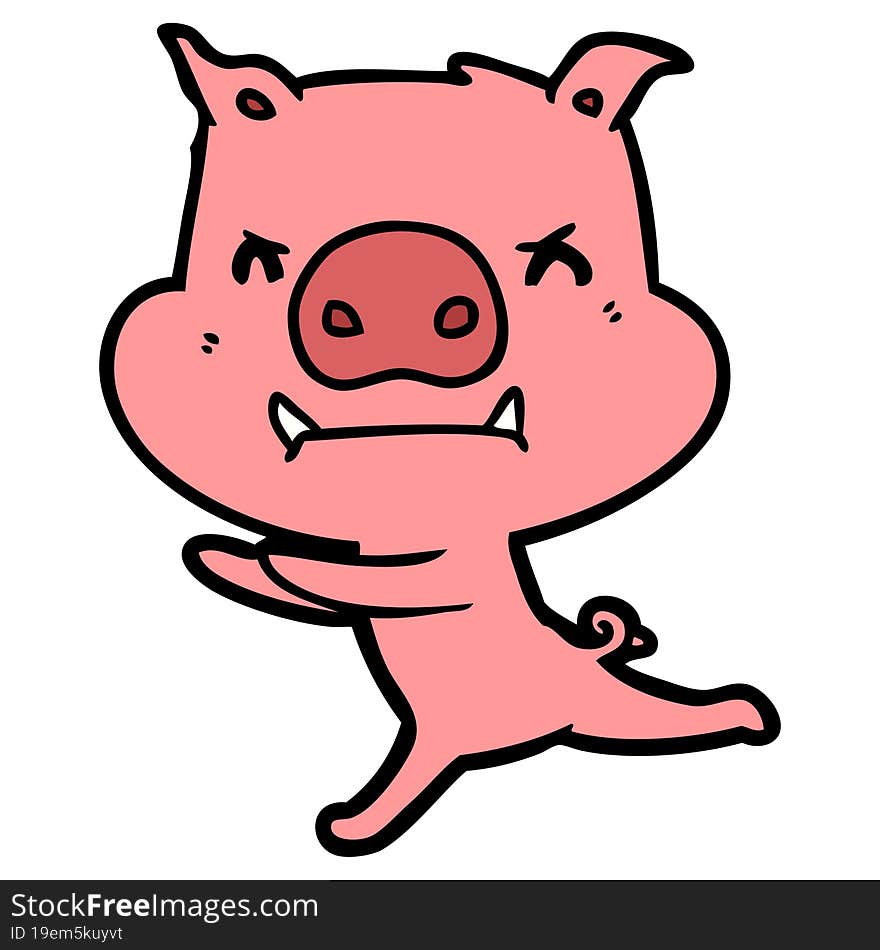 angry cartoon pig. angry cartoon pig