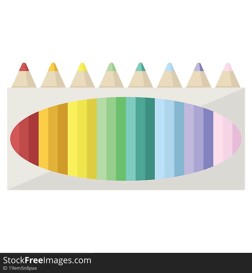 pack of coloring pencils graphic vector illustration icon. pack of coloring pencils graphic vector illustration icon