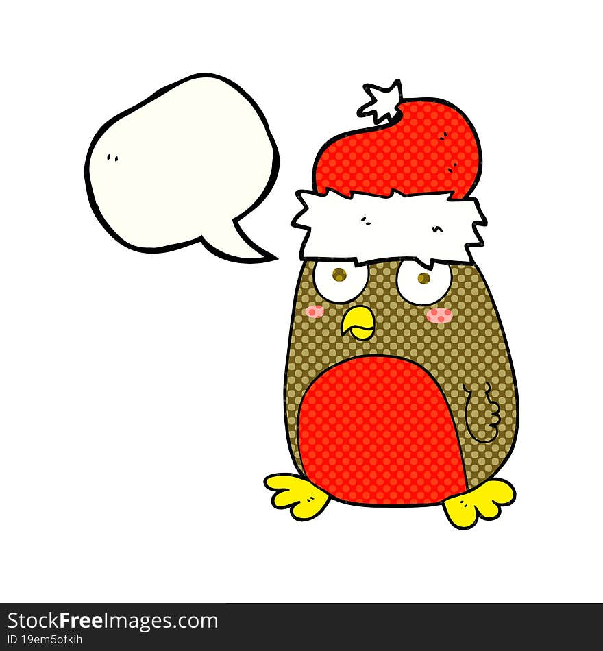 comic book speech bubble cartoon christmas robin