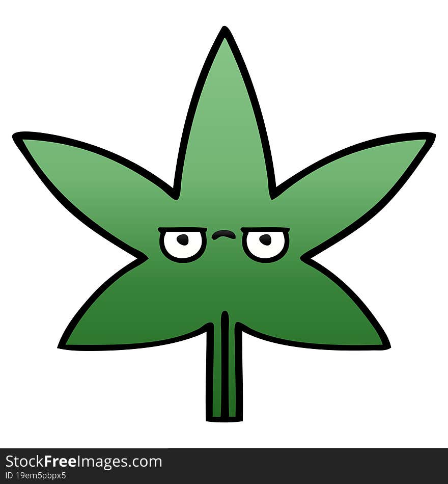 gradient shaded cartoon marijuana leaf