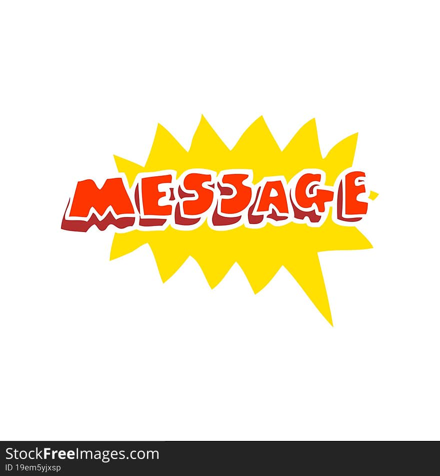 flat color illustration of a cartoon message text