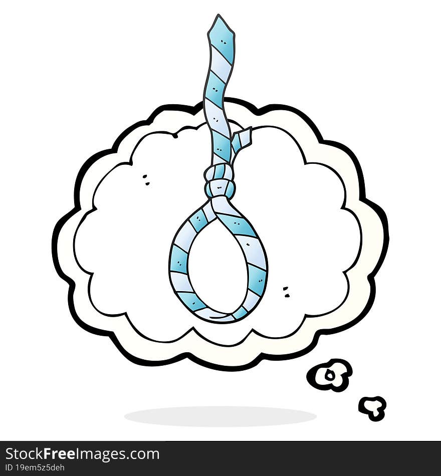 thought bubble cartoon work tie noose