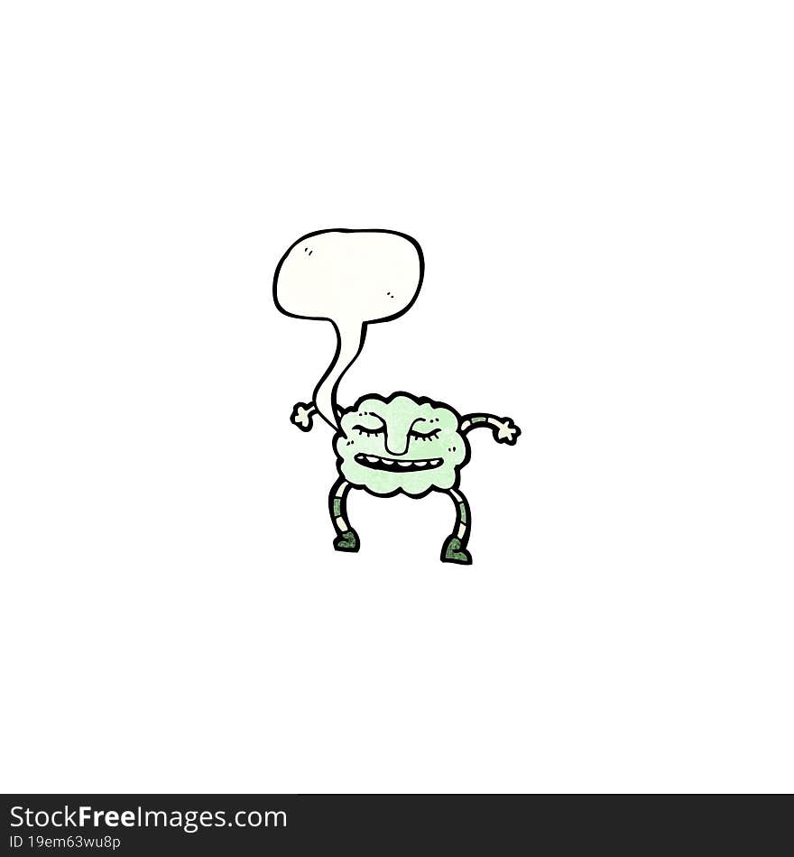 Funny Cloud Monster With Speech Bubble