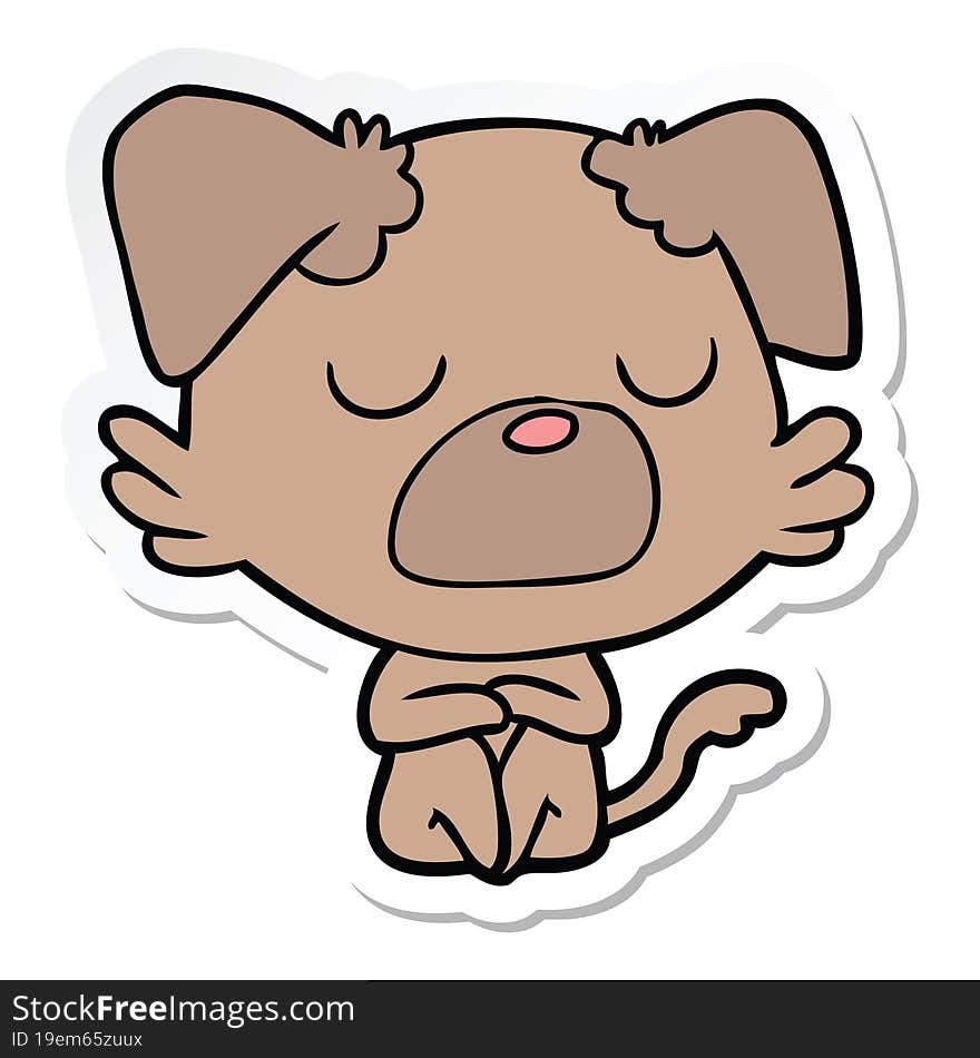 Sticker Of A Cartoon Dog