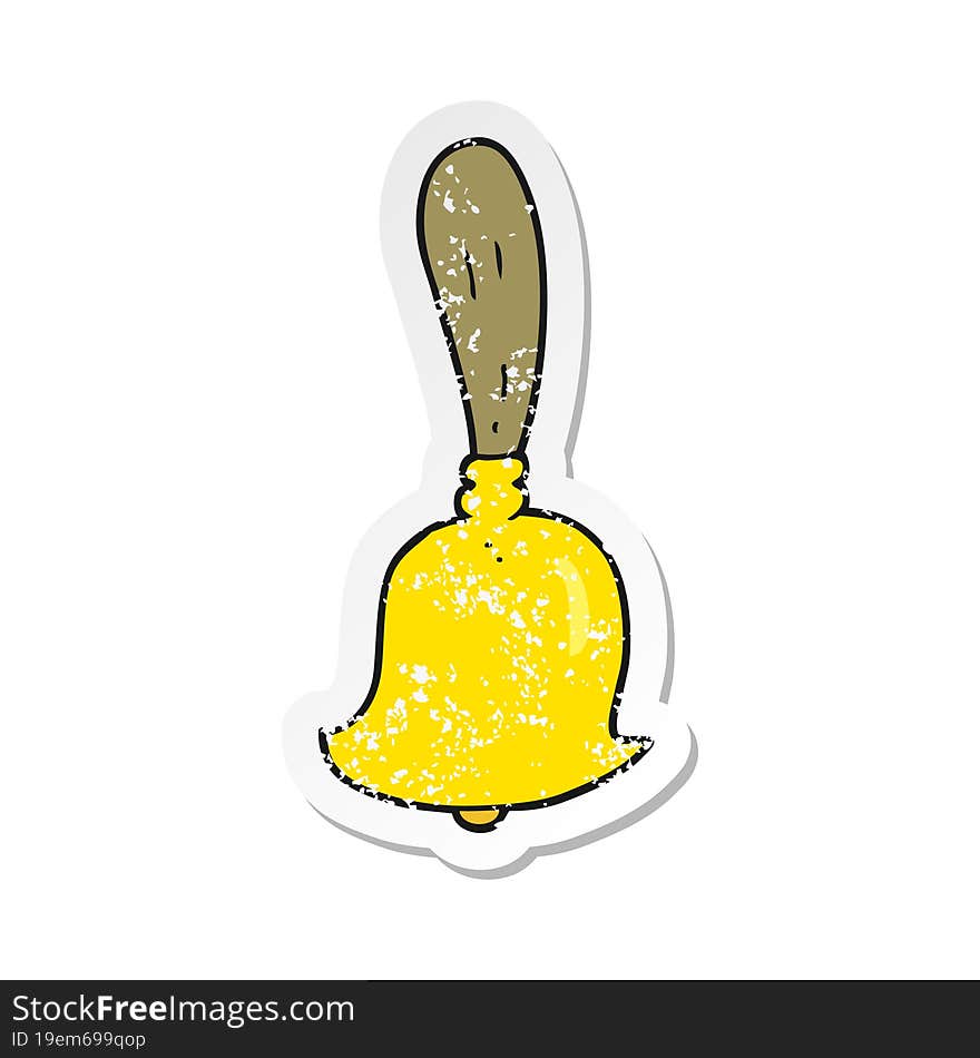 retro distressed sticker of a cartoon hand bell