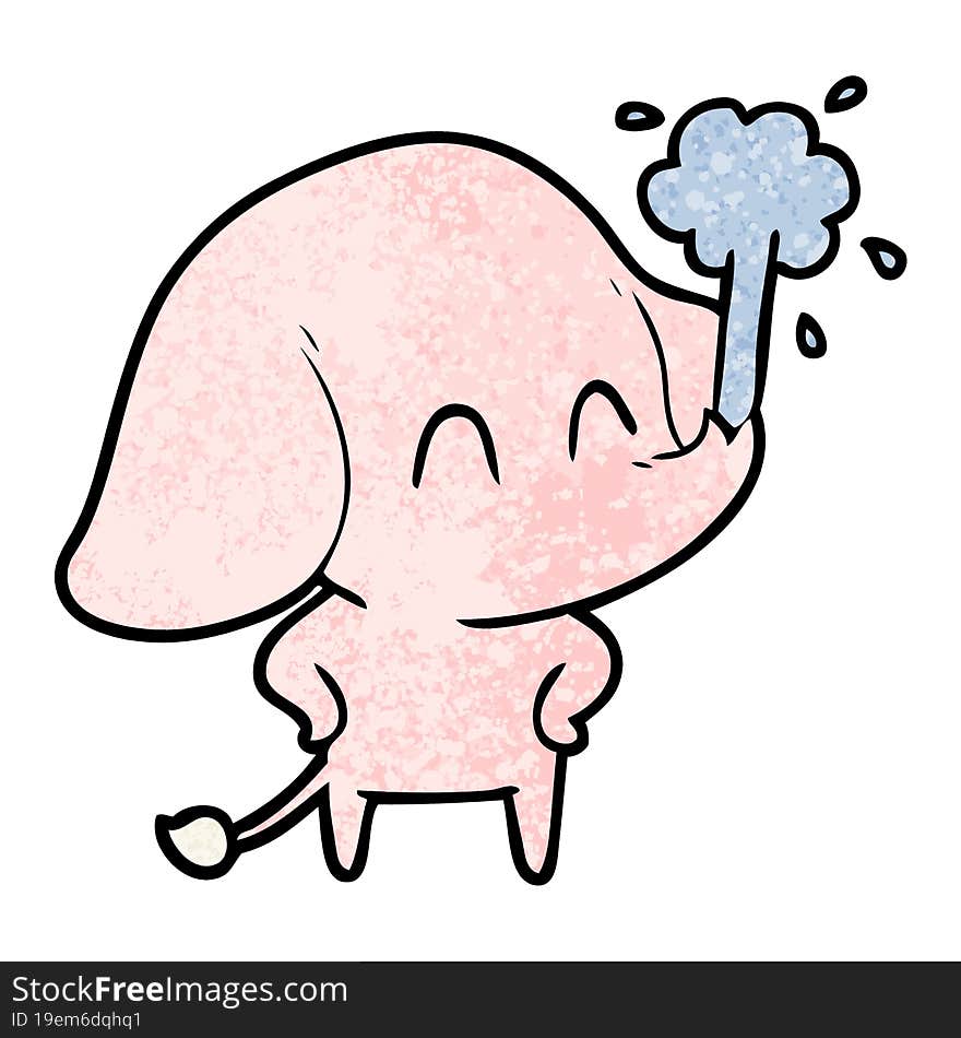 cute cartoon elephant spouting water. cute cartoon elephant spouting water