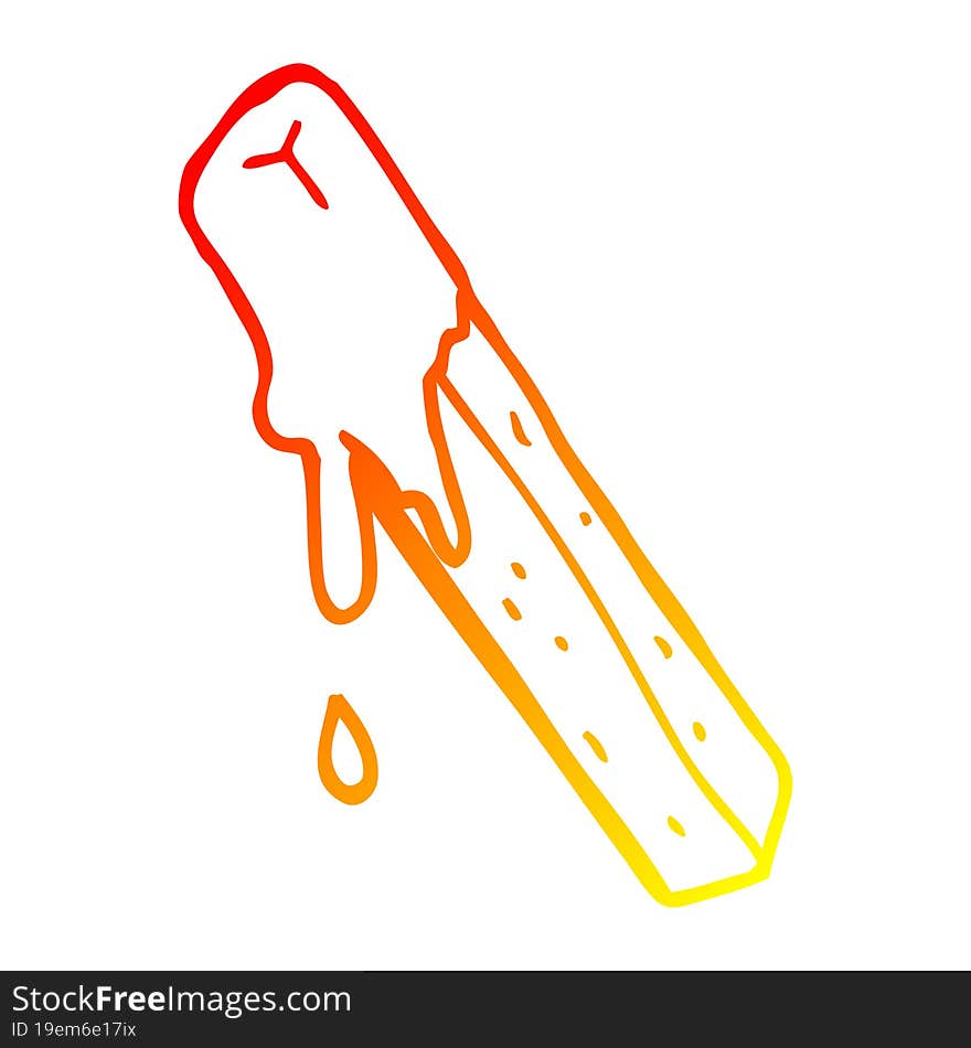 warm gradient line drawing cartoon dipped fry