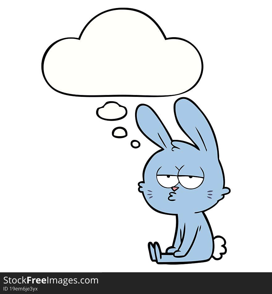 cute cartoon rabbit and thought bubble