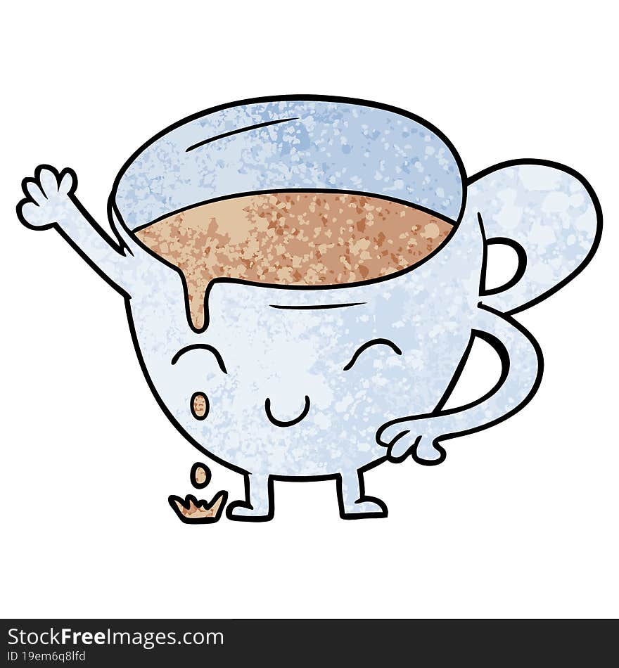 cartoon spilled teacup. cartoon spilled teacup