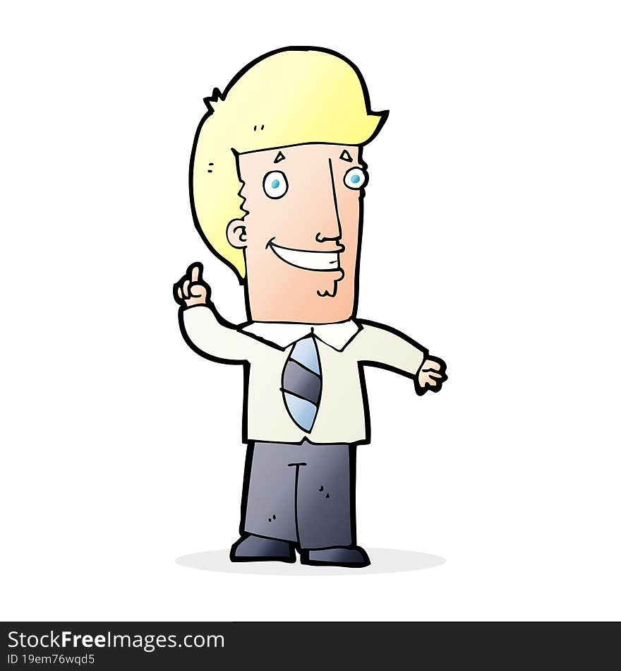 cartoon office man with idea