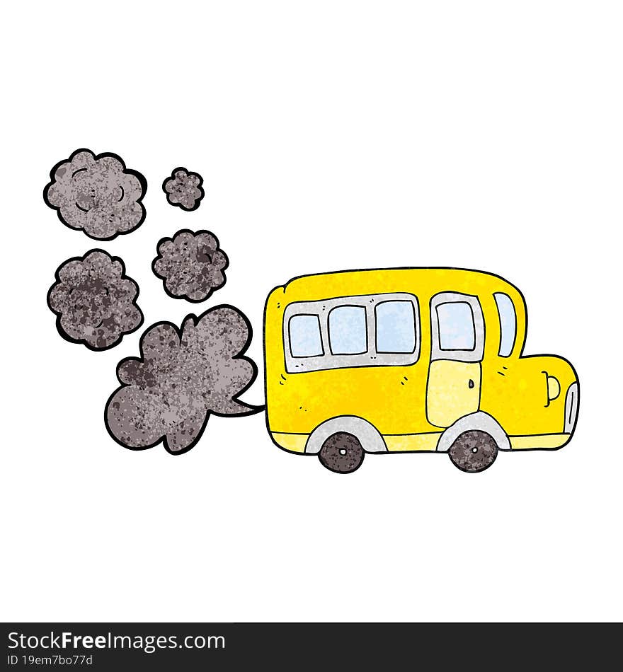 textured cartoon yellow school bus