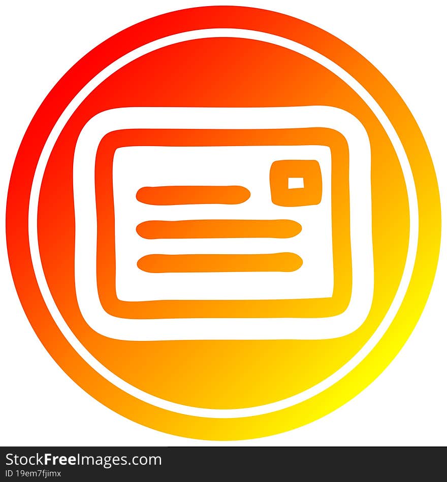 envelope letter circular in hot gradient spectrum