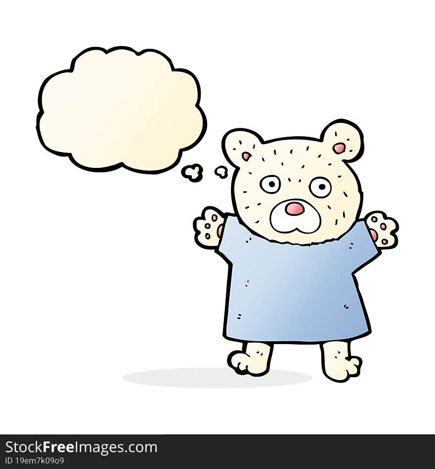 cartoon cute polar bear with thought bubble