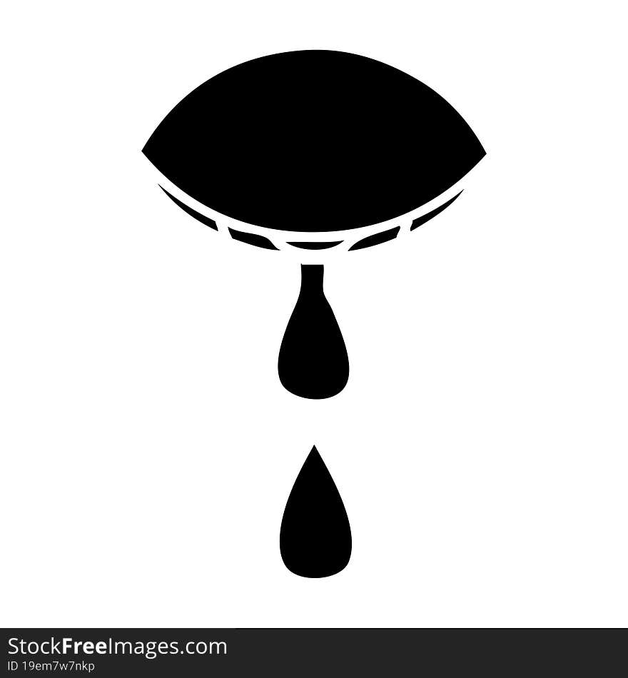 flat symbol of a crying eye. flat symbol of a crying eye