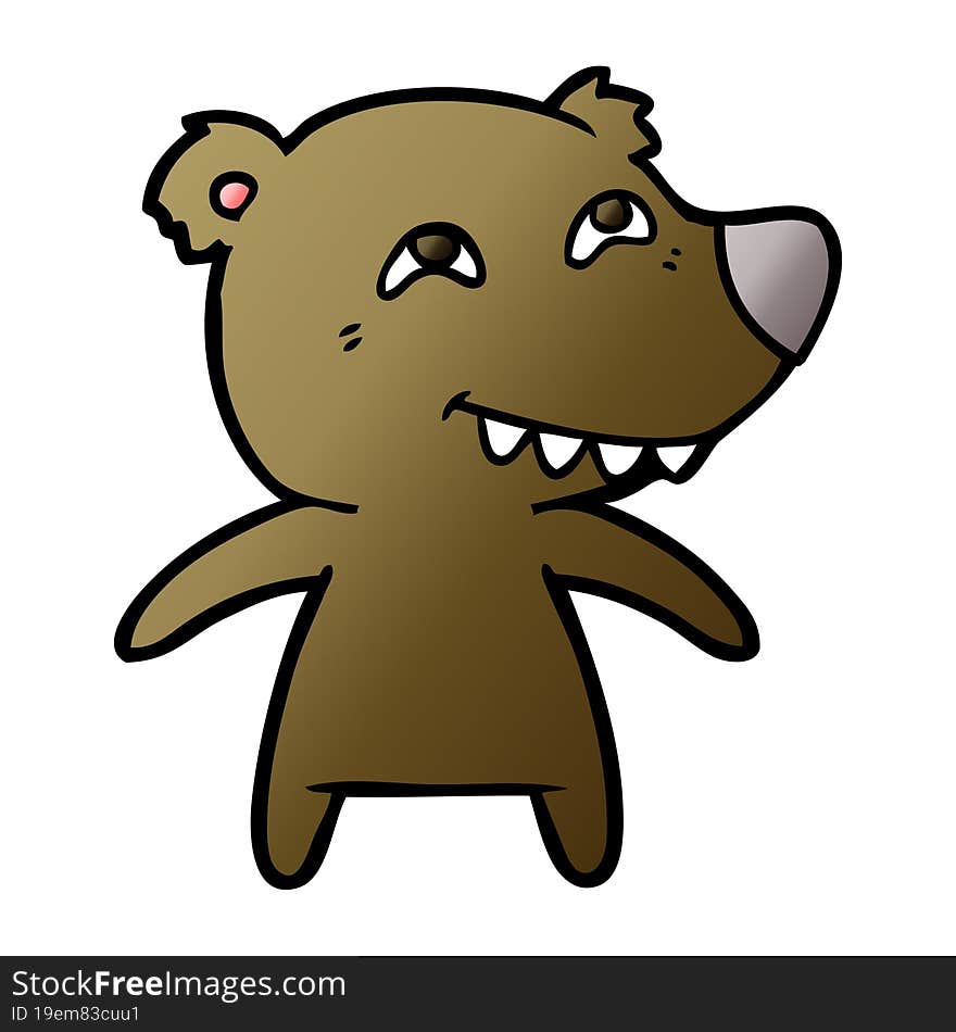 cartoon bear showing teeth. cartoon bear showing teeth