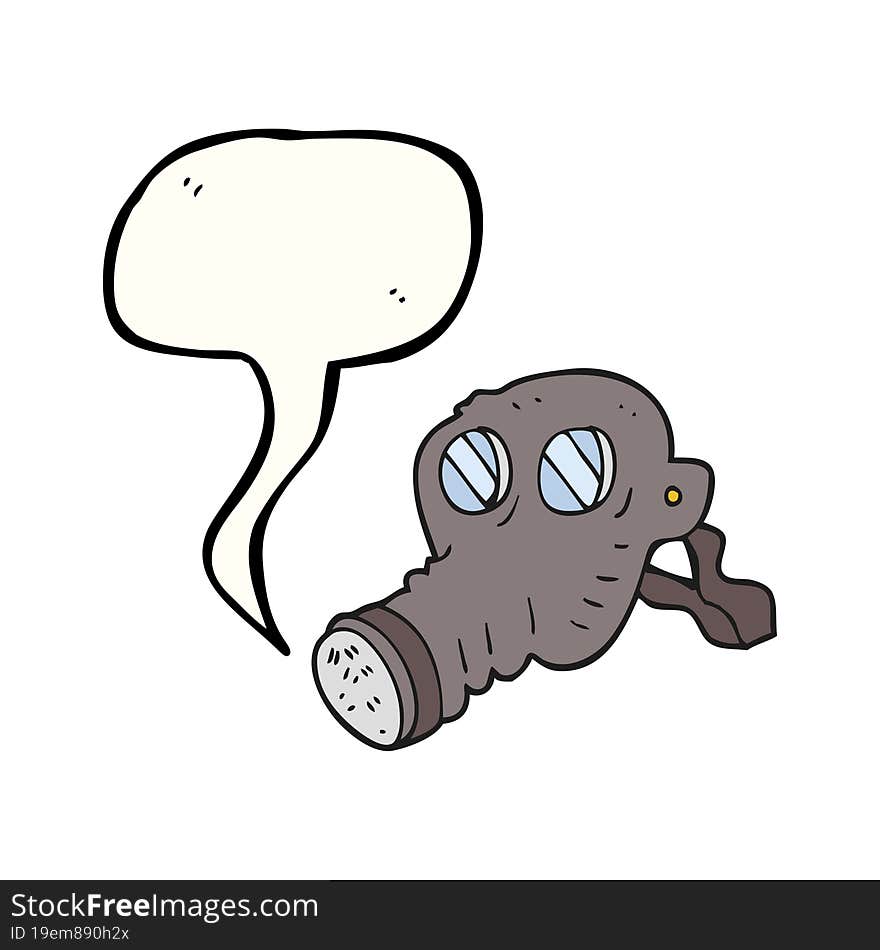 Speech Bubble Cartoon Gas Mask