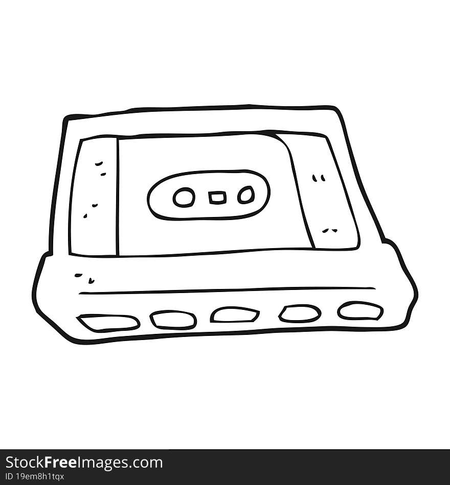 Black And White Cartoon Cassette Tape