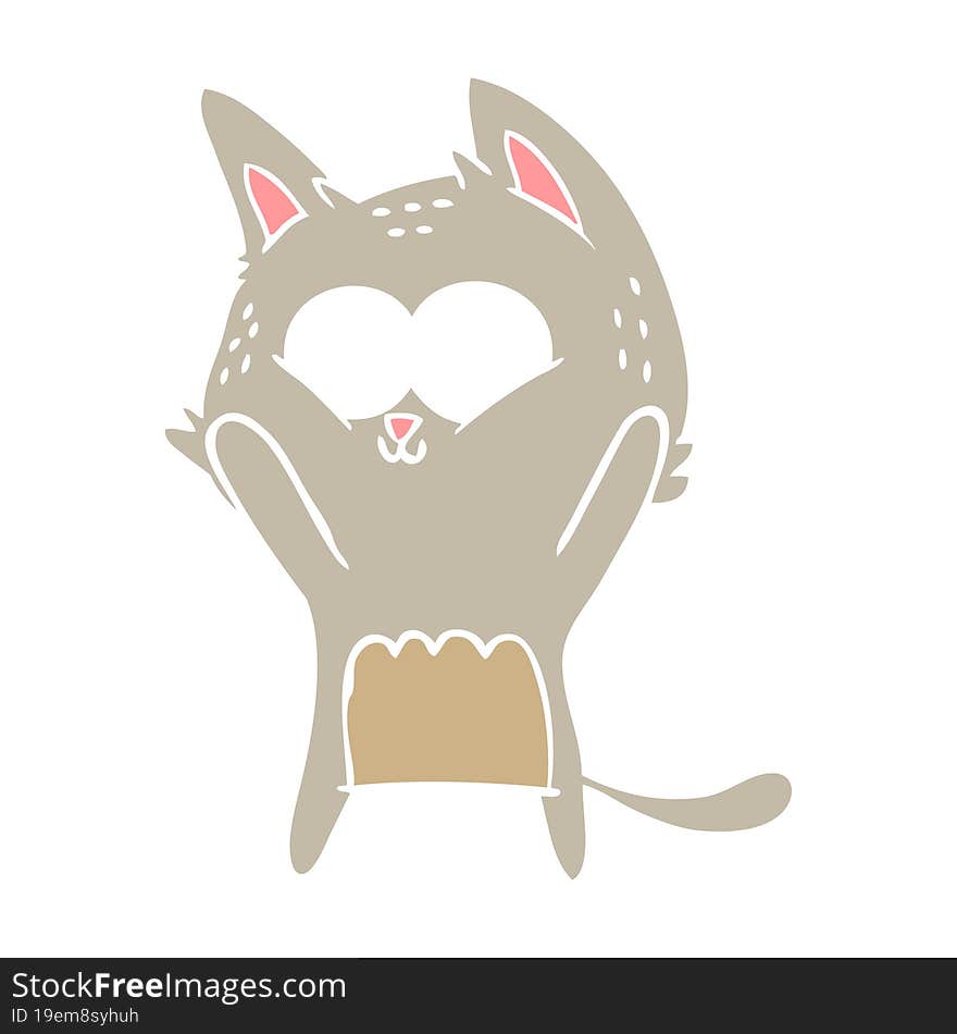 flat color style cartoon cat