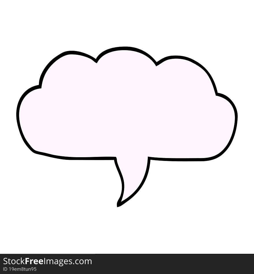 cartoon doodle cloud speech bubble