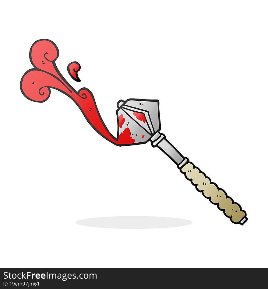 cartoon bloody medieval mace