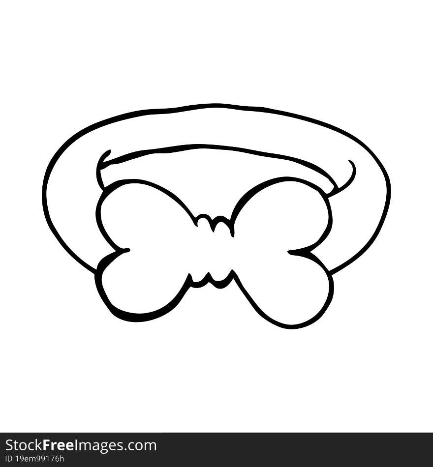 line drawing cartoon bow tie