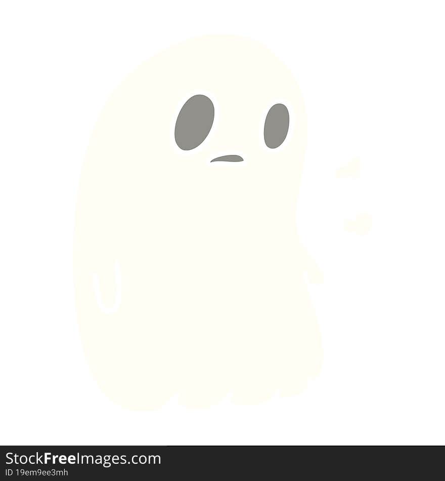 cartoon of a kawaii cute ghost