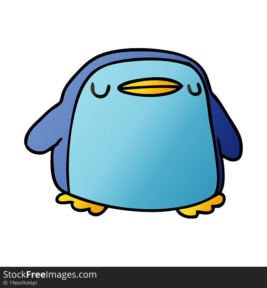 gradient cartoon kawaii of a cute penguin