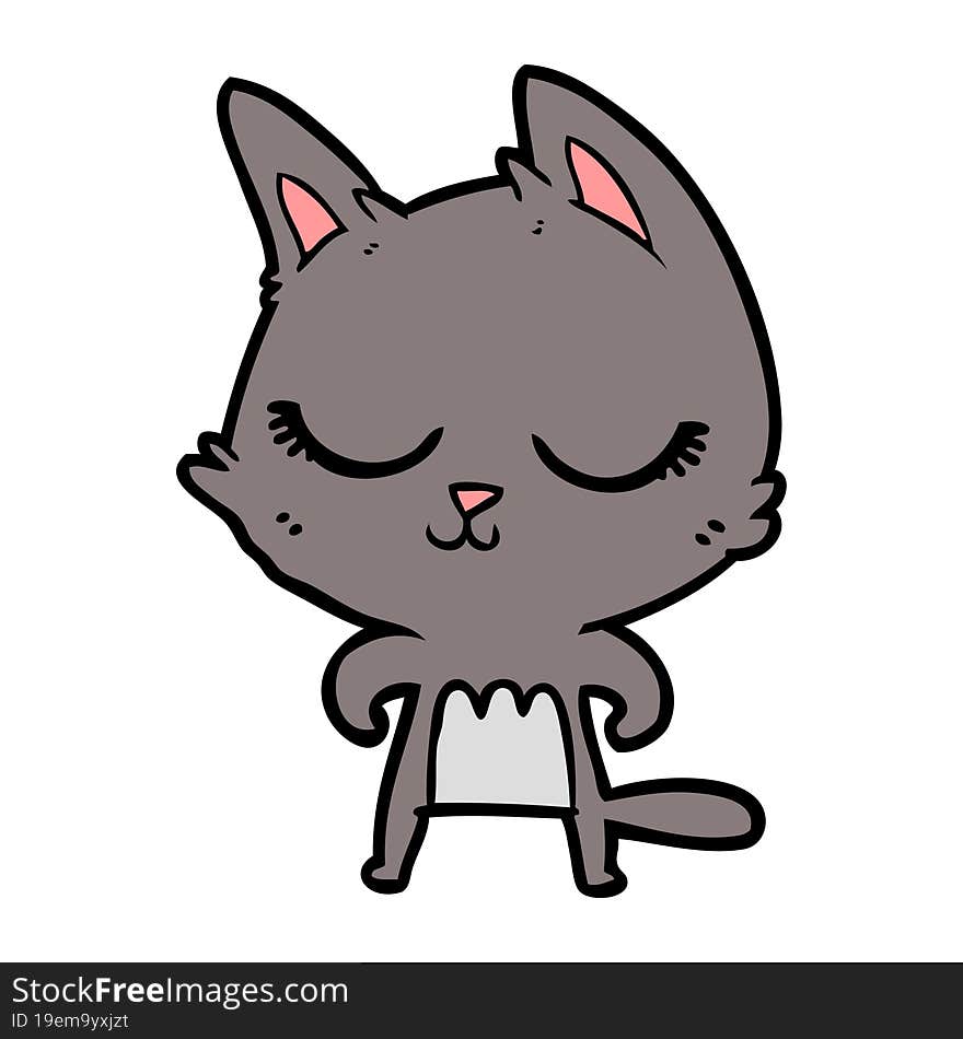 calm cartoon cat. calm cartoon cat