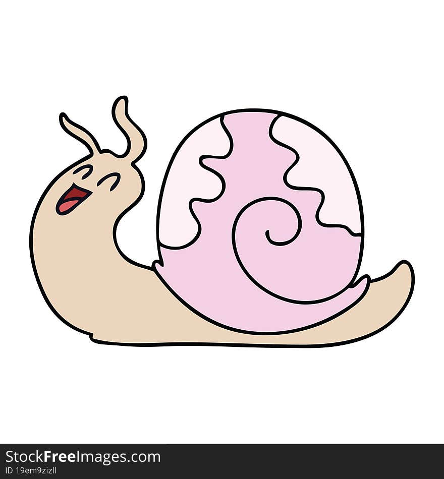 Quirky Hand Drawn Cartoon Snail