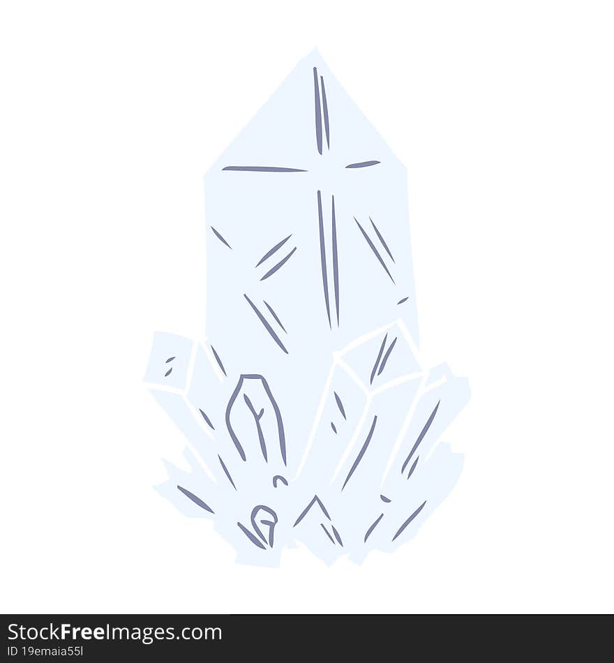 Flat Color Style Cartoon Quartz Crystal