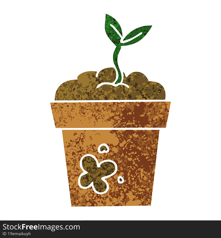 Quirky Retro Illustration Style Cartoon Seedling