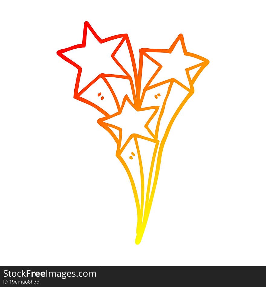 warm gradient line drawing cartoon shooting stars