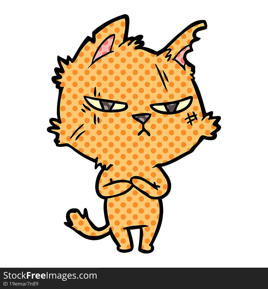 tough cartoon cat. tough cartoon cat