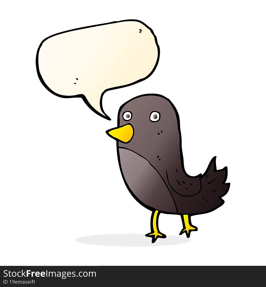 cartoon bird with speech bubble