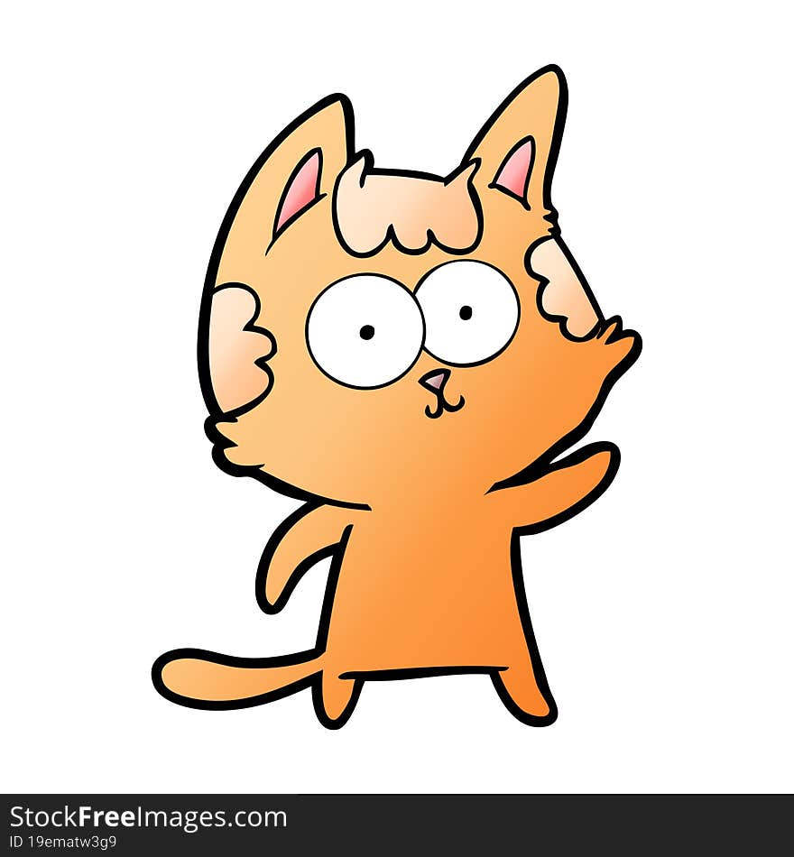 happy cartoon cat. happy cartoon cat