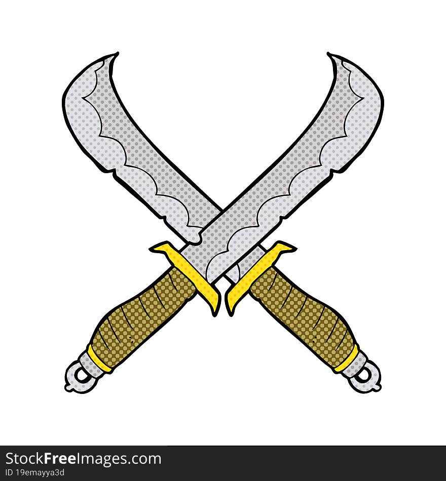 cartoon crossed swords