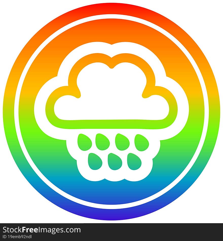 Rain Cloud Circular In Rainbow Spectrum