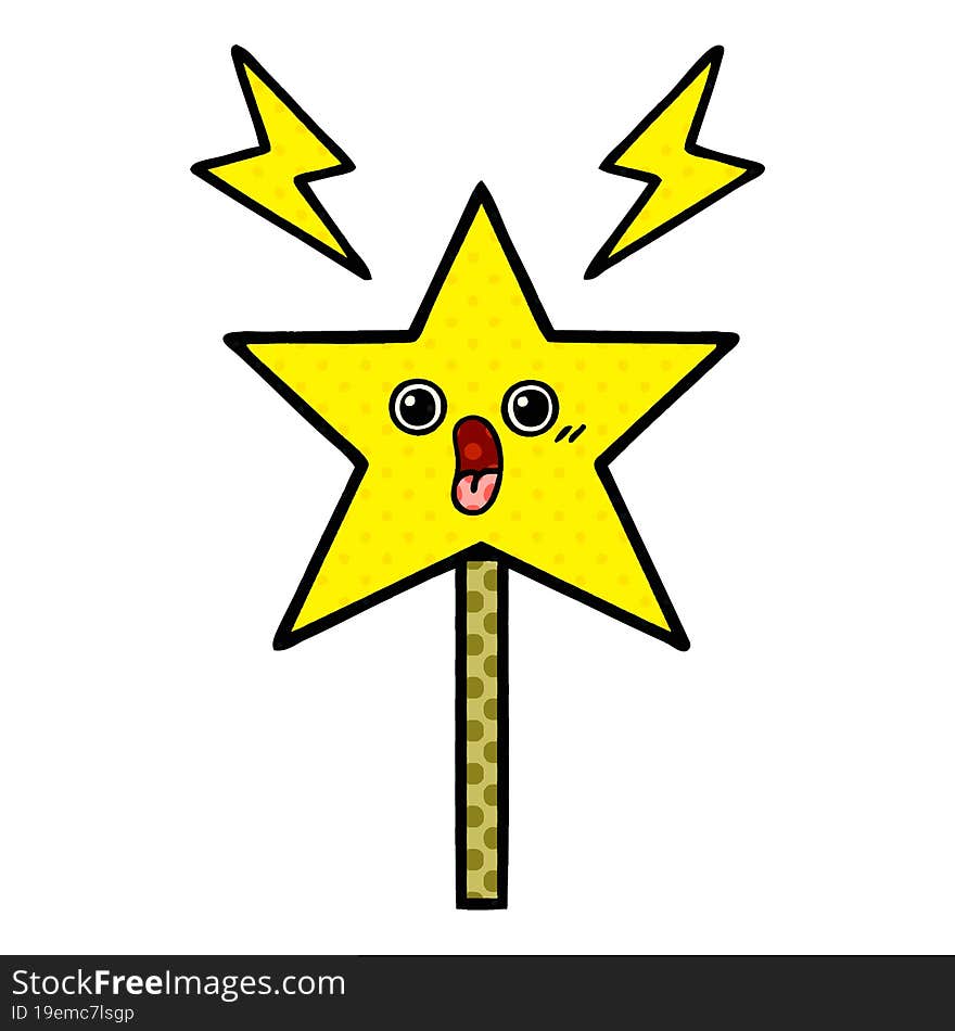 comic book style cartoon magic wand