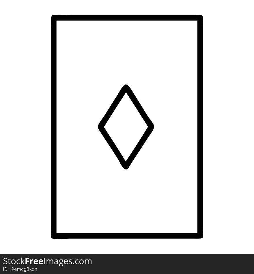 black line tattoo of the ace of diamonds