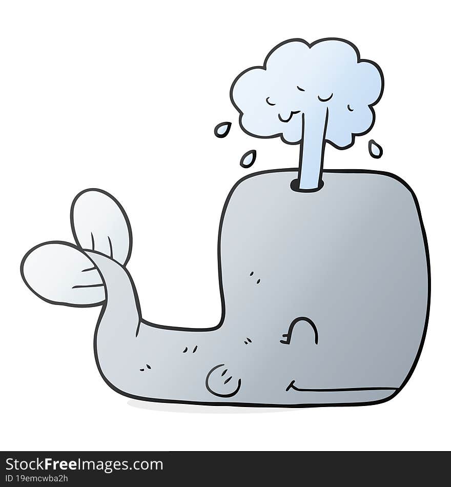 Cartoon Whale Spouting Water