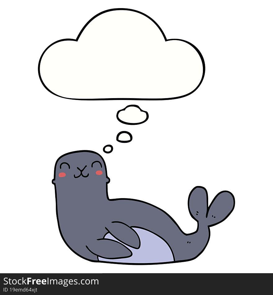 cartoon seal and thought bubble