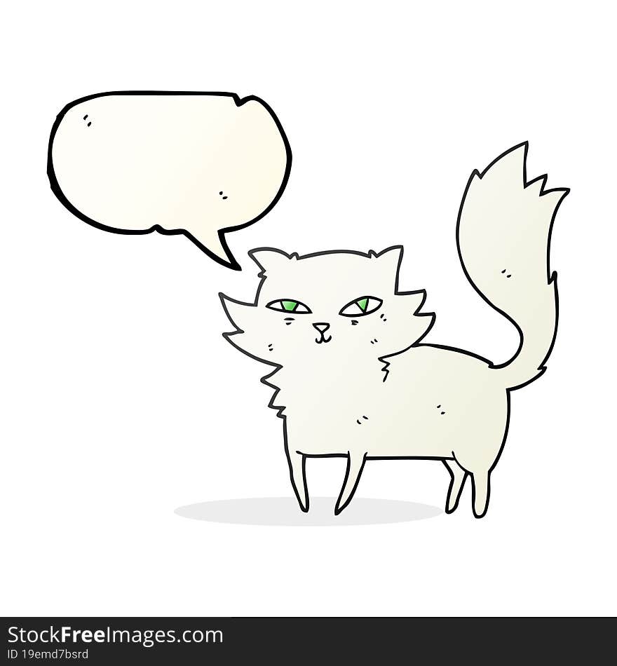 Speech Bubble Cartoon Cat