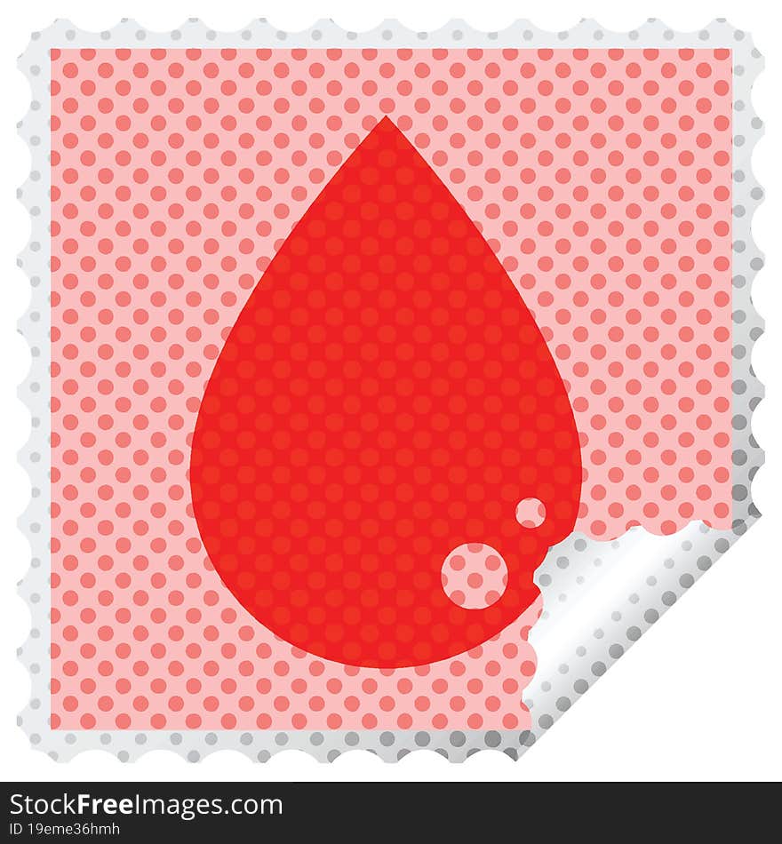 blood drop graphic vector square peeling sticker. blood drop graphic vector square peeling sticker