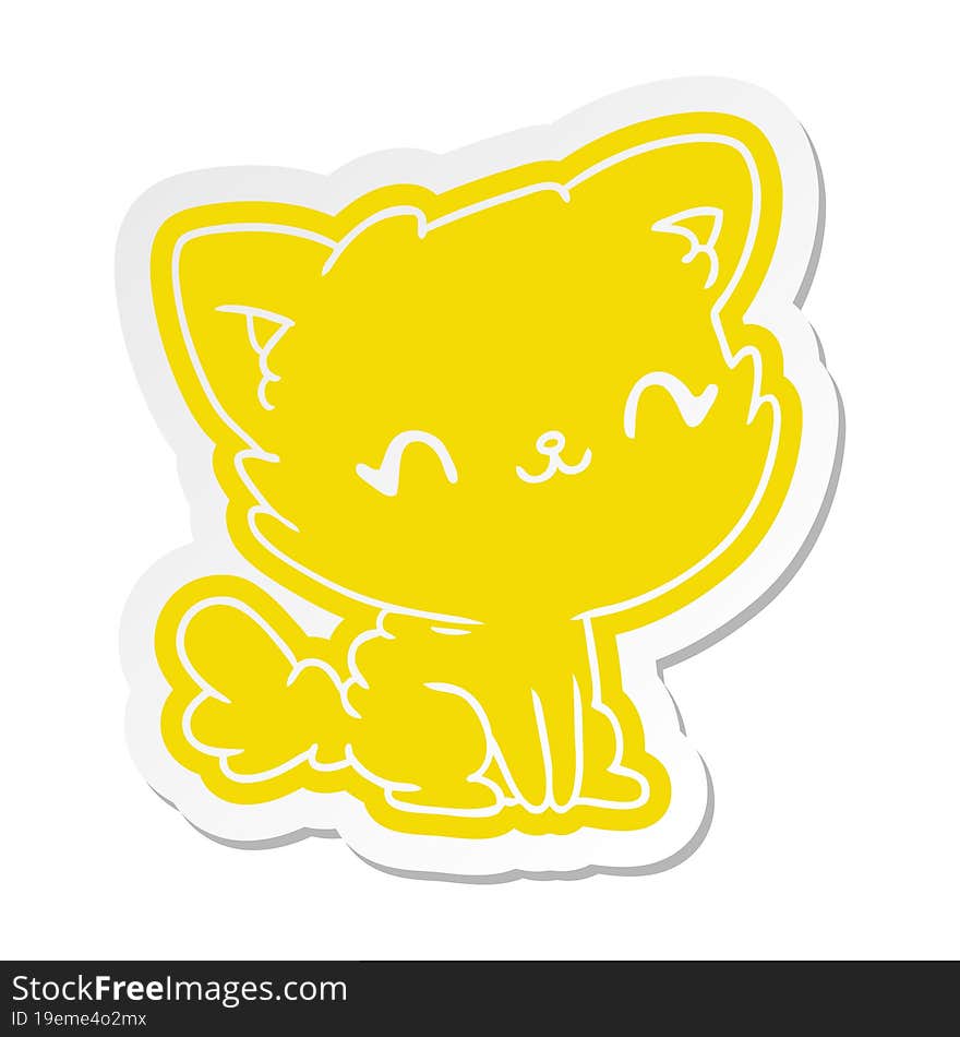 cartoon sticker cute kawaii fluffy cat