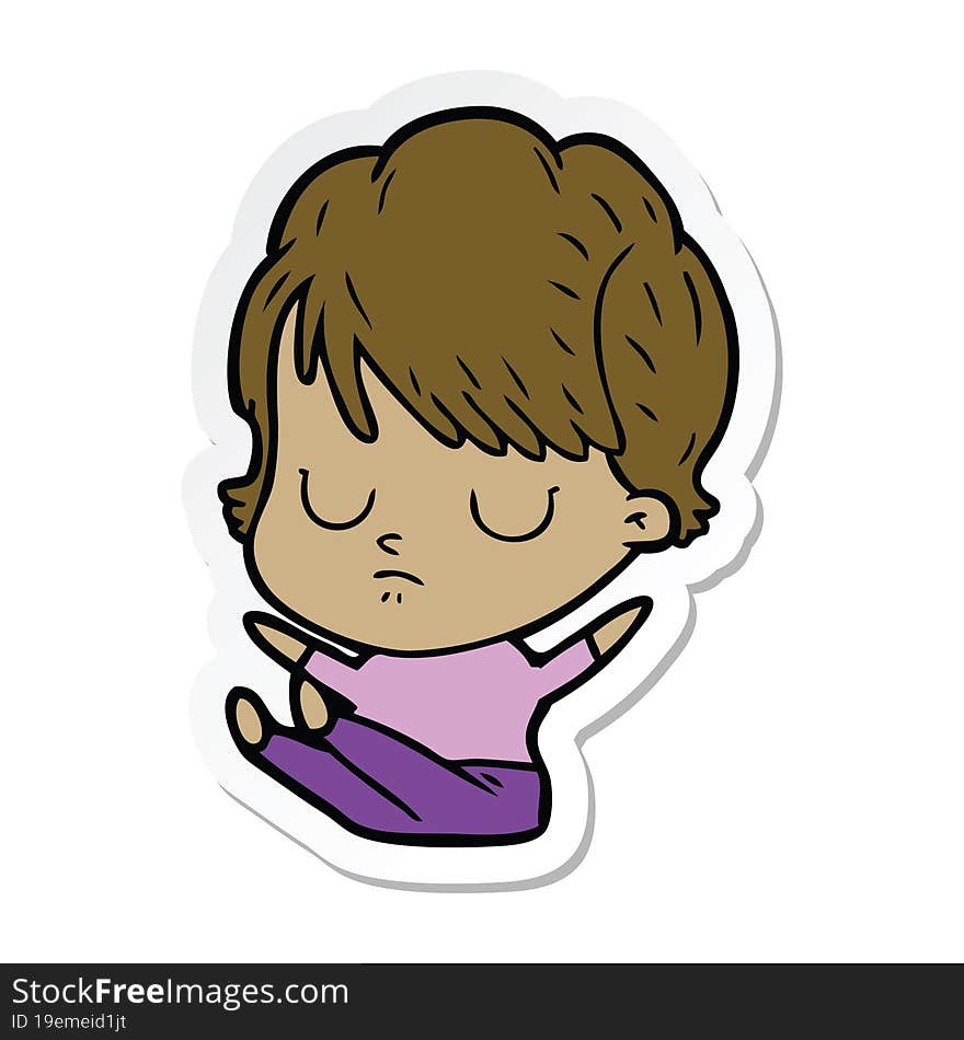 sticker of a cartoon woman