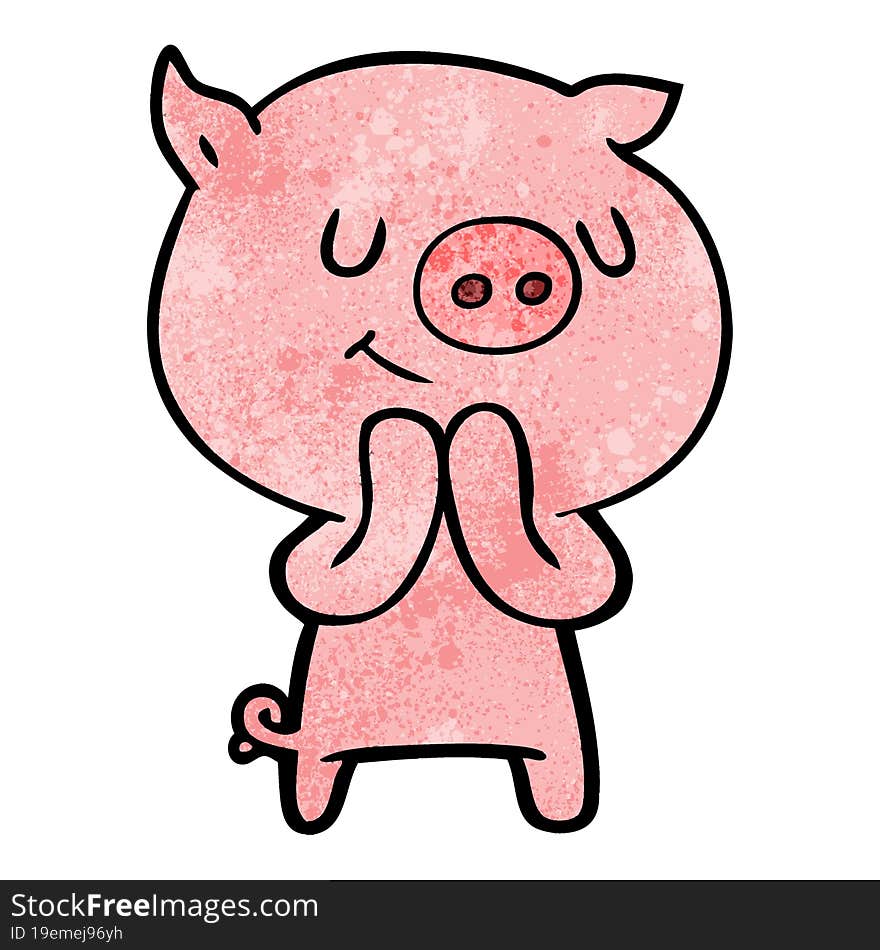 happy cartoon pig. happy cartoon pig