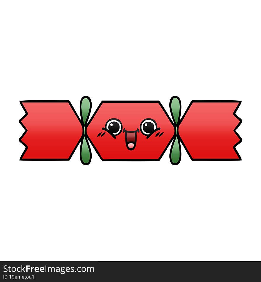 gradient shaded cartoon of a christmas cracker