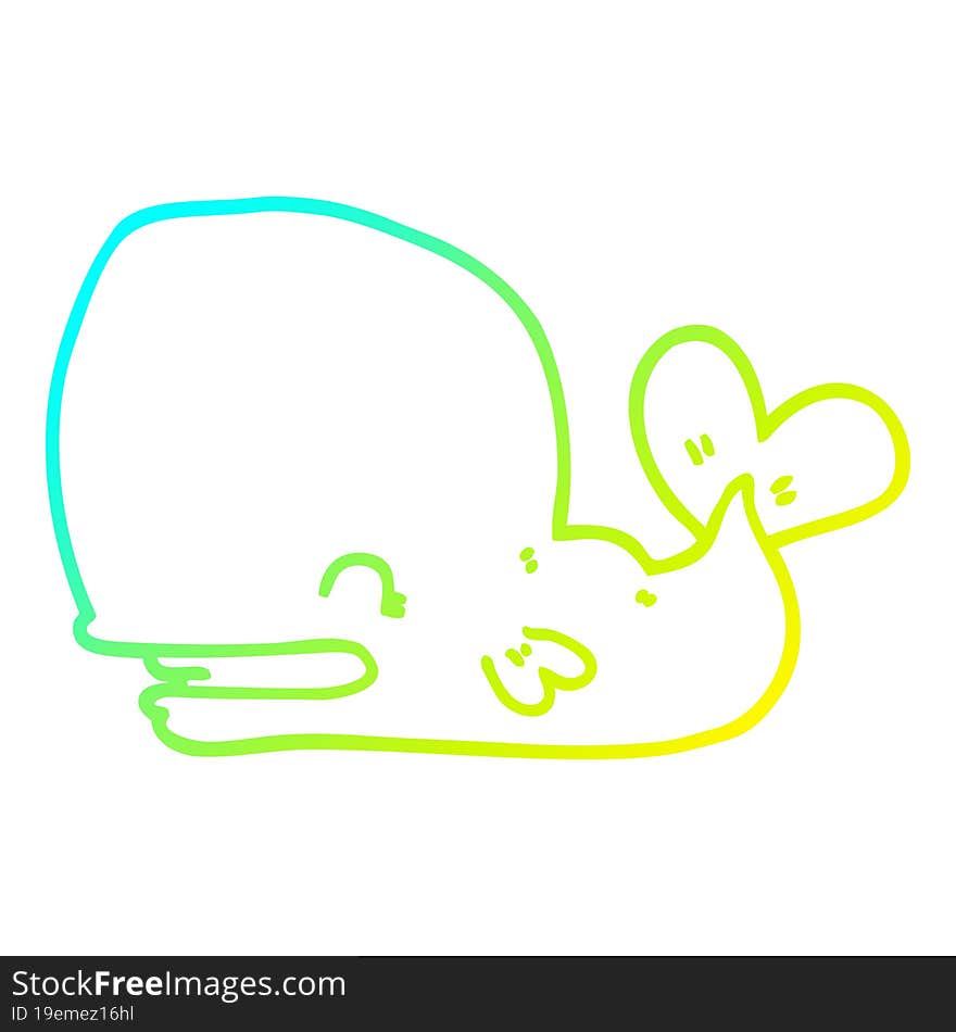 cold gradient line drawing cartoon whale